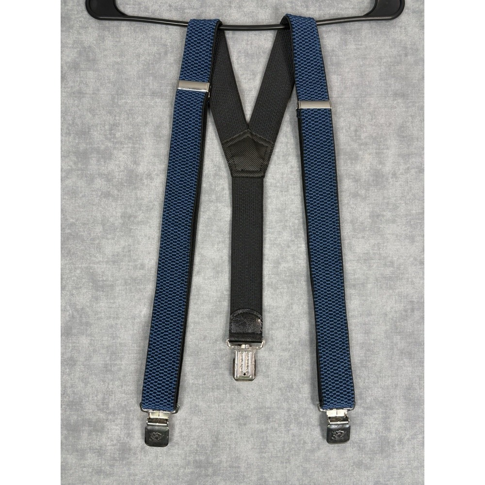 Decalen Suspenders Mens Blue Y Back Heavy Duty Clips Made Poland One Size